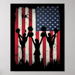 Cheerleaders Usa Amerikaanse Vlag 4 Juli Cheerle Poster