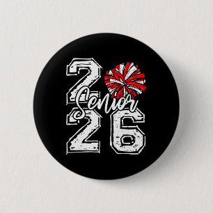 Cheerleadersklas van 2026 Senior 2026 Rode Pom Pom Ronde Button 5,7 Cm