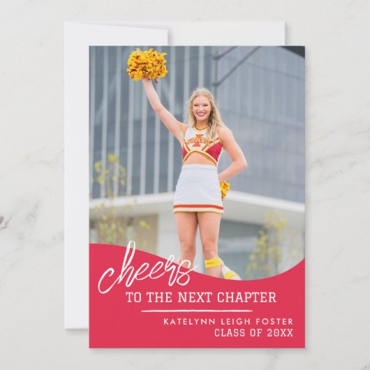 Cheerleading Afstuderen Aankondiging Uitnodiging (Voorkant)