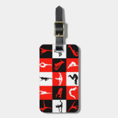 Cheerleading Bagage Label in het Rood (Voorkant verticaal)