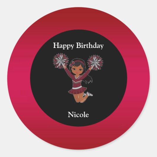 Cheerleading Birthday Stickers (Voorkant)