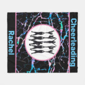 Cheerleading Black Abstract Fleece Blanket (Voorkant (Horizontaal))