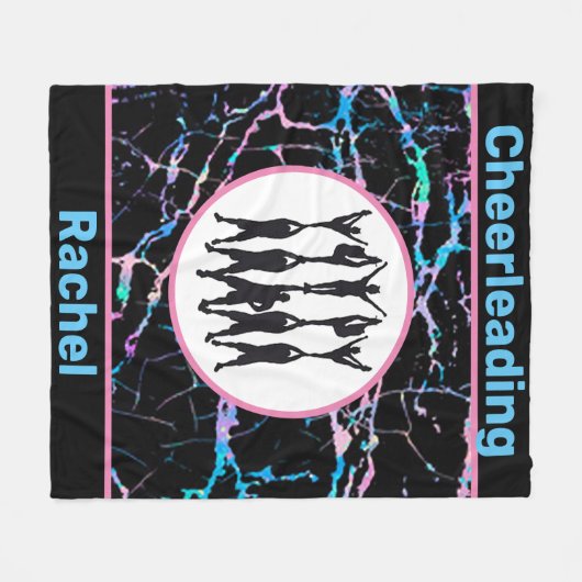 Cheerleading Black Abstract Fleece Blanket (Voorkant (Horizontaal))