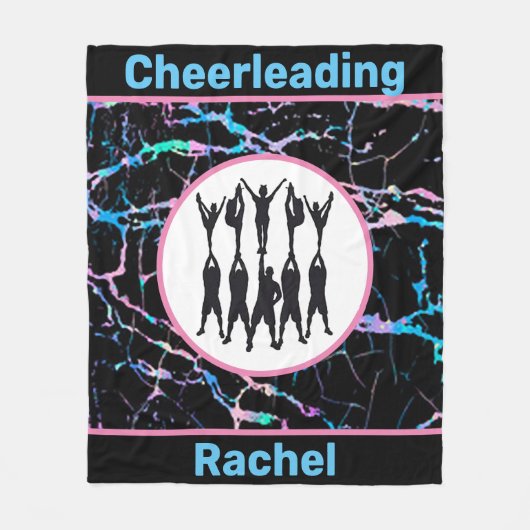 Cheerleading Black Abstract Fleece Blanket Deken (Voorkant)