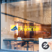 Cheerleading Blauw en Geel Spel Dag Terug Raamsticker (Cafe Raam)