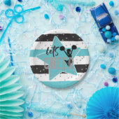 Cheerleading blauw Zilver Zwart Cheer Verjaardag Papieren Bordje (Feest)