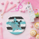 Cheerleading blauw Zilver Zwart Cheer Verjaardag Papieren Bordje (Feest)