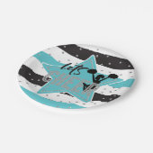 Cheerleading blauw Zilver Zwart Cheer Verjaardag Papieren Bordje (Gekanteld)