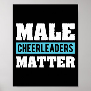 Cheerleading cadeau T-shirt voor mannen mannelijke Poster
