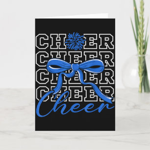 Cheerleading Cheer Blauwe Coquette Strik Cheerlead Kaart