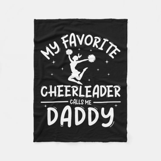Cheerleading Cheer Pap Shirt Pride Vaders Dag Mann Fleece Deken (Voorkant)