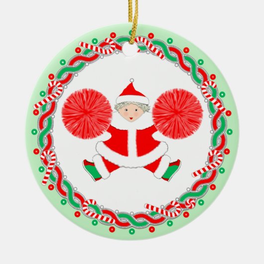 Cheerleading Cheerleader Holiday Gift Keramisch Ornament (Voorkant)