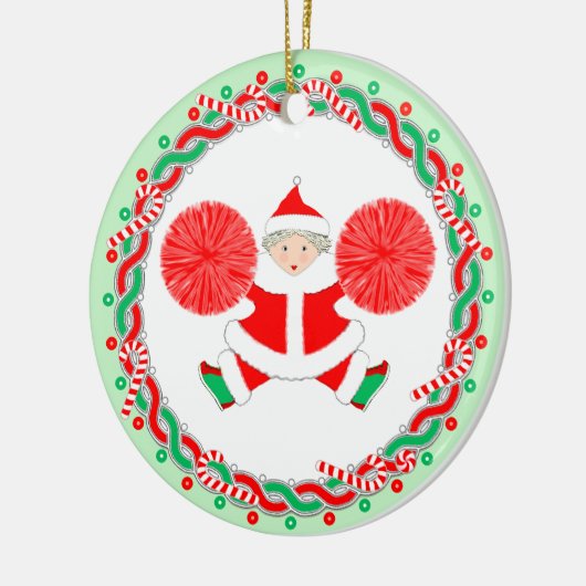 Cheerleading Cheerleader Holiday Gift Keramisch Ornament (Links)