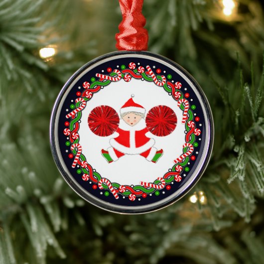 Cheerleading Cheerleader Holiday Gift Metalen Ornament (Boom)