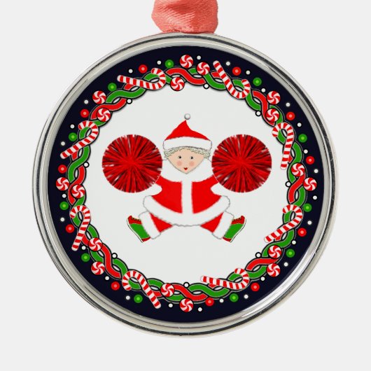 Cheerleading Cheerleader Holiday Gift Metalen Ornament (Voorkant)