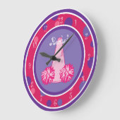 Cheerleading Cheerleader Wall Clock Grote Klok (Hoek)