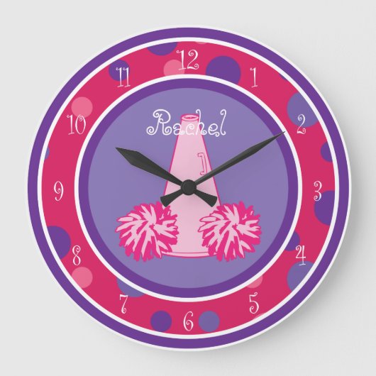 Cheerleading Cheerleader Wall Clock Grote Klok (Voorkant)