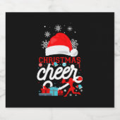 Cheerleading Christmas Cheer Sparkling Wijnetiket (Enkel label)