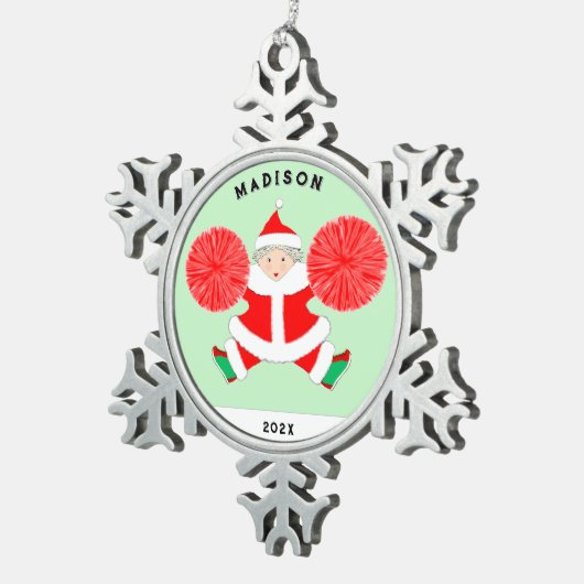 Cheerleading Christmas Collectible 2023 Tin Sneeuwvlok Ornament (Rechts)