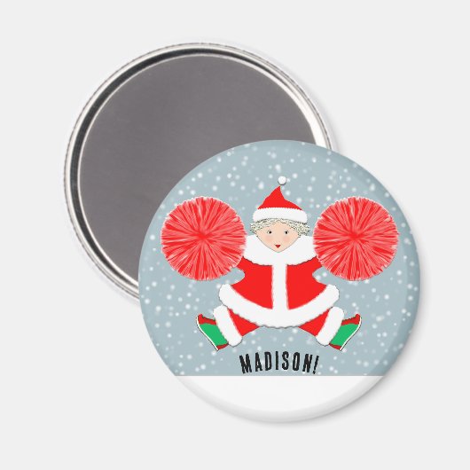 Cheerleading Christmas Stocking Stuffer Magneet (Voorkant / Achterkant)
