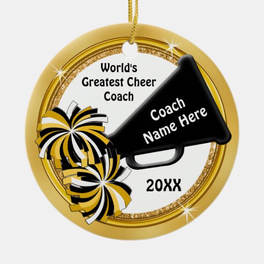 Cheerleading Coach Gift Ideeën, gepersonaliseerd Keramisch Ornament (Voorkant)