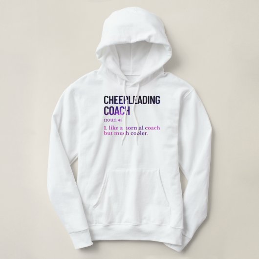Cheerleading coach grappige uitspraak hoodie (Design voorkant)