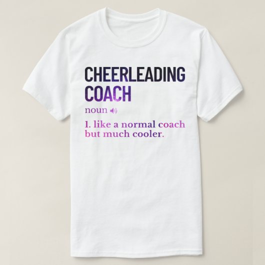 Cheerleading coach grappige uitspraak t-shirt (Design voorkant)
