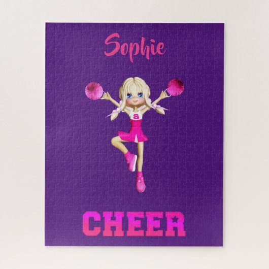 Cheerleading Cute Pink en Paarse Puzzle Legpuzzel (Verticaal)