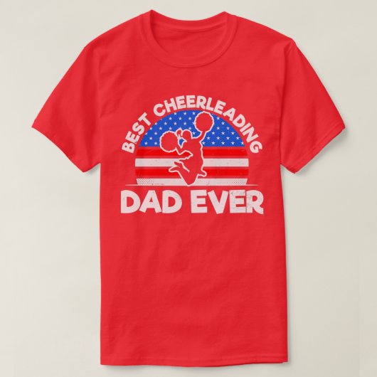 Cheerleading Dad Shirt American Flag Best Gift (Design voorkant)