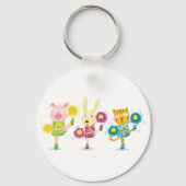 Cheerleading Dierentrio Pig Bunny en Kat Sleutelhanger (Achterkant)