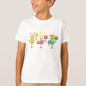 Cheerleading Dierentrio Pig Bunny en Kat T-shirt (Voorkant)