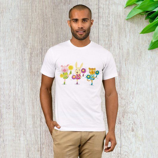 Cheerleading Dierentrio Pig Bunny en Kat T-shirt