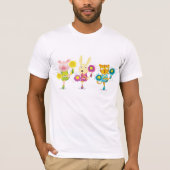 Cheerleading Dierentrio Pig Bunny en Kat T-shirt (Voorkant)