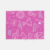 Cheerleading Doodle Cheer Team Senior Gift Fleece Deken (Voorkant (Horizontaal))