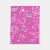 Cheerleading Doodle Cheer Team Senior Gift Fleece Deken (Voorkant)