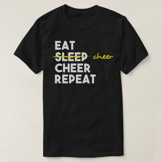 Cheerleading Eat Cheer Repeat Cheerleader T-shirt (Design voorkant)