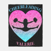 Cheerleading Fleece Blanket met haar naam (Voorkant)