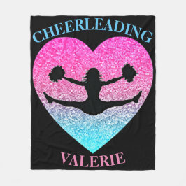 Cheerleading Fleece Blanket met haar naam