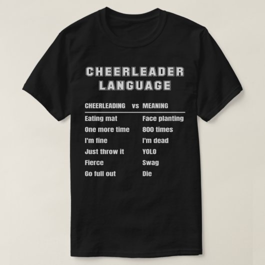 Cheerleading Funny Cheerleader Language Cheerleadi T-shirt (Design voorkant)