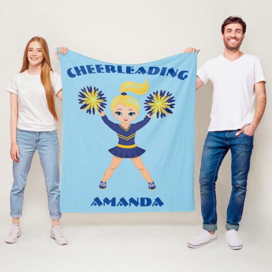 Cheerleading gepersonaliseerde fleece deken (In situ)