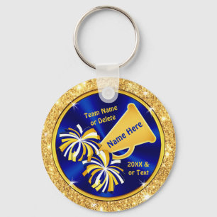 Cheerleading Gift Ideas Cheap, Blue and Gold Cheer Sleutelhanger