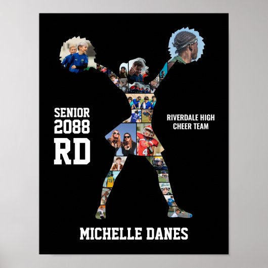 Cheerleading Girl Cheer Team Photo Collage Poster (Voorkant)