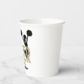 Cheerleading Gold en Black Cheer Birthday Papieren Bekers (Links)