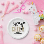 Cheerleading Gold en Black Cheer Birthday Papieren Bordje (Feest)