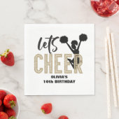 Cheerleading Gold en Black Cheer Birthday Servet (Insitu)