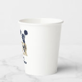 Cheerleading Gold en Navy Cheer Verjaardag Papieren Bekers (Links)