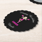 Cheerleading "Happy Birthday" gepersonaliseerd Kartonnen Onderzetters (Gekanteld)