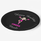 Cheerleading "Happy Birthday" gepersonaliseerd Papieren Bordje (Gekanteld)