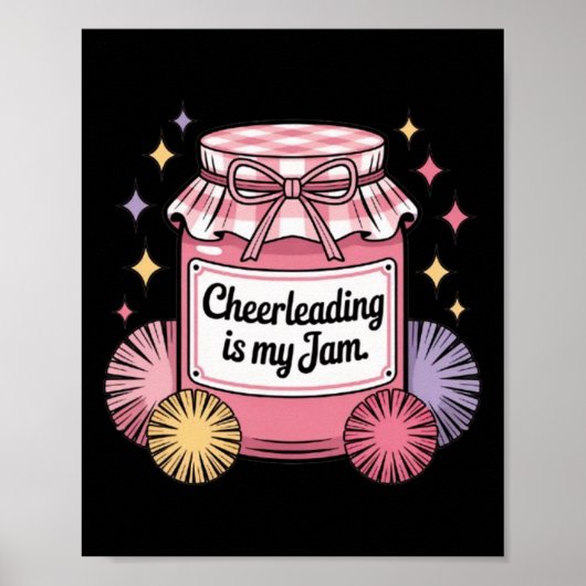 Cheerleading Is My Jam Vintage Pot Poster (Voorkant)