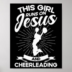 Cheerleading Jezus Dit Meisje Loopt Op Jezus En Ch Poster